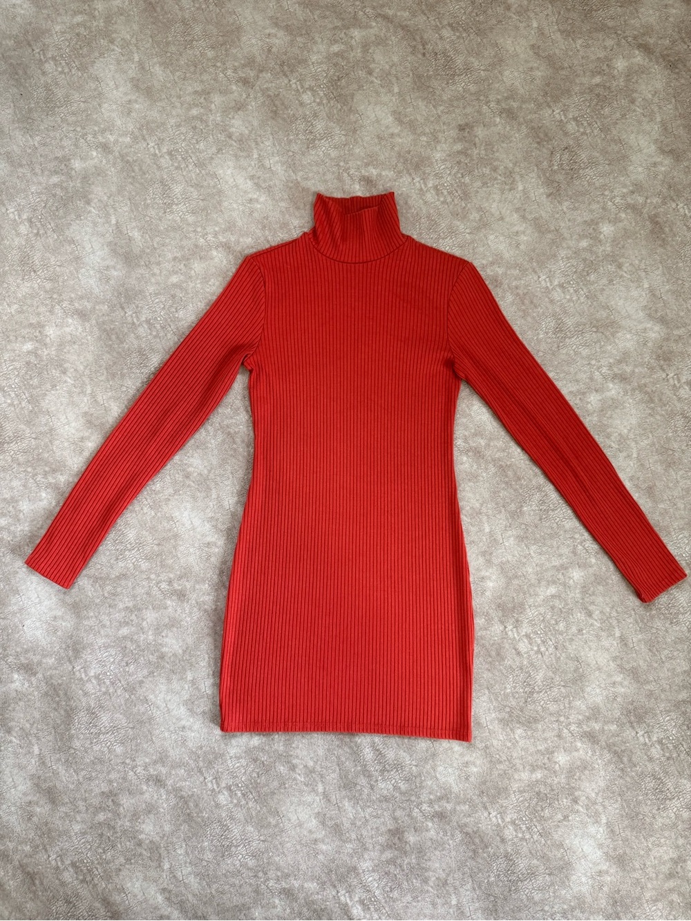 Urban Outfitters Ribbed Turtleneck Sweater Dress Orange M